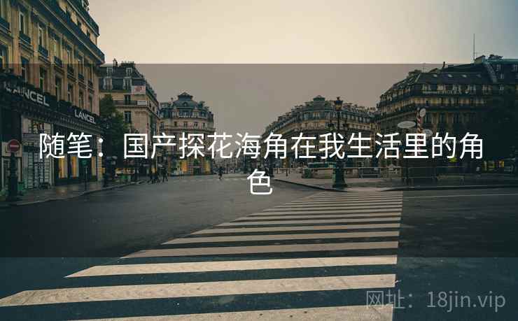 随笔：国产探花海角在我生活里的角色