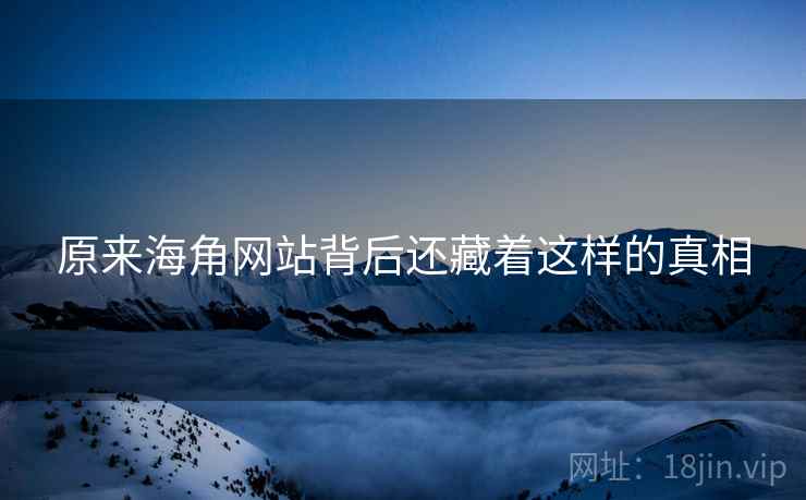 原来海角网站背后还藏着这样的真相